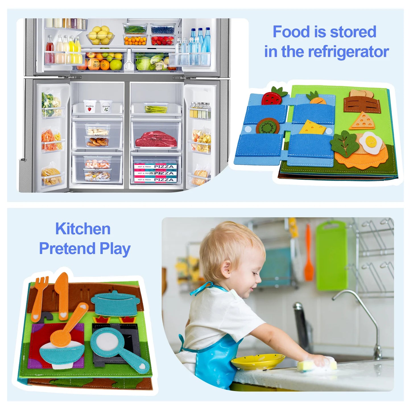Montessori Busy Book – 3D Felt Activity Book for Toddlers & Preschoolers