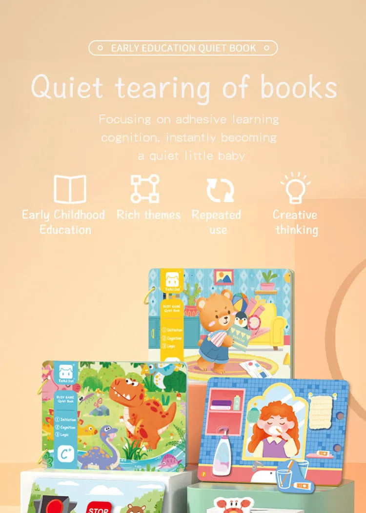 Montessori Busy Book – Early Learning Sticker Activity for Toddlers
