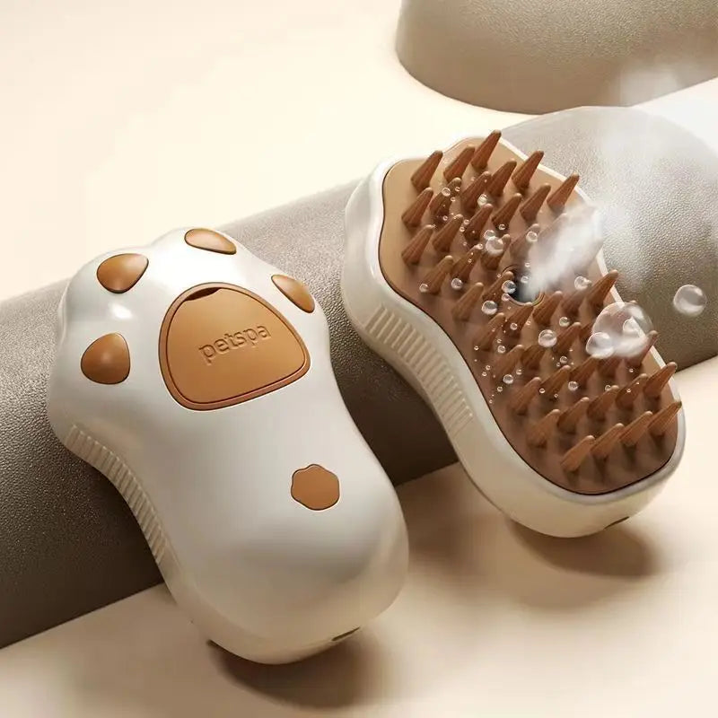 3-in-1 Steam Cat Brush – Grooming, Massage & Hair Removal
