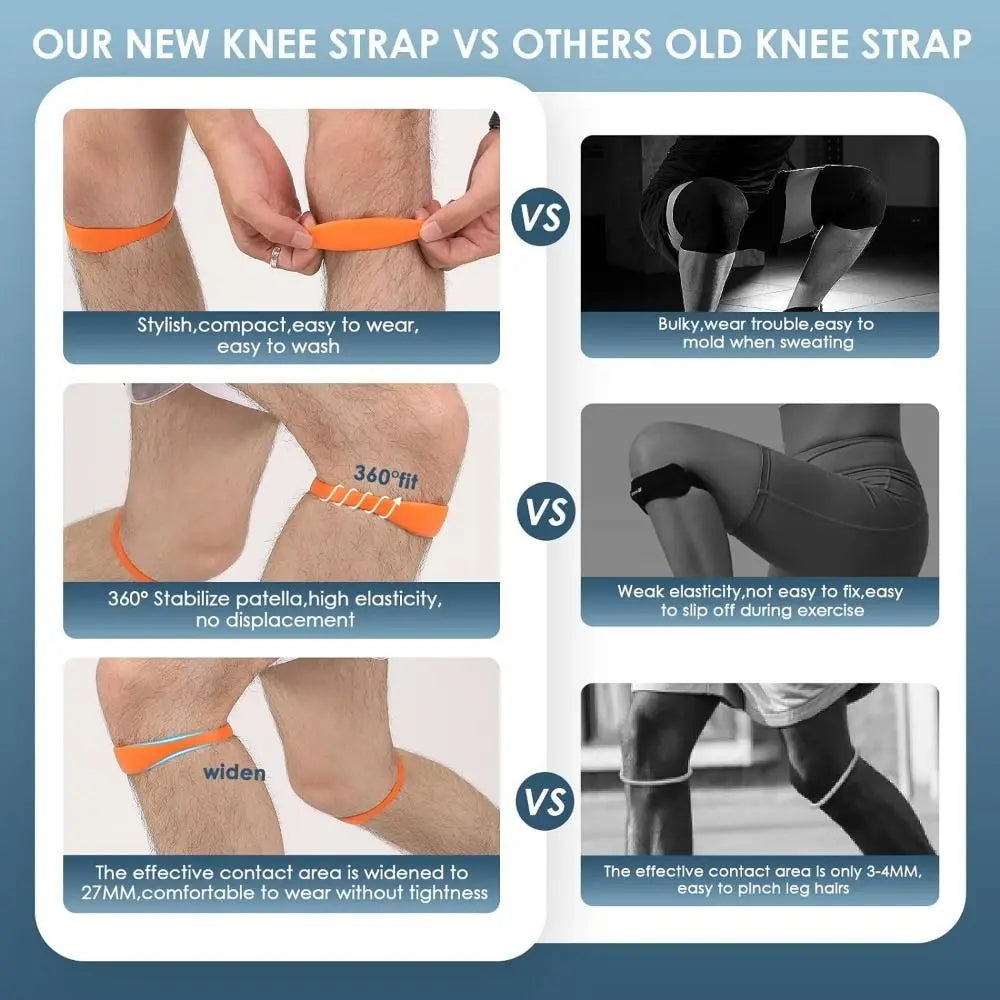 Silicone Patella Tendon Knee Straps Knee Support Knee Care Patella Knee Strap Fixed Protection Flexible Knee Sports Support Band