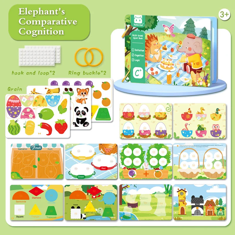 Montessori Busy Book – Early Learning Sticker Activity for Toddlers