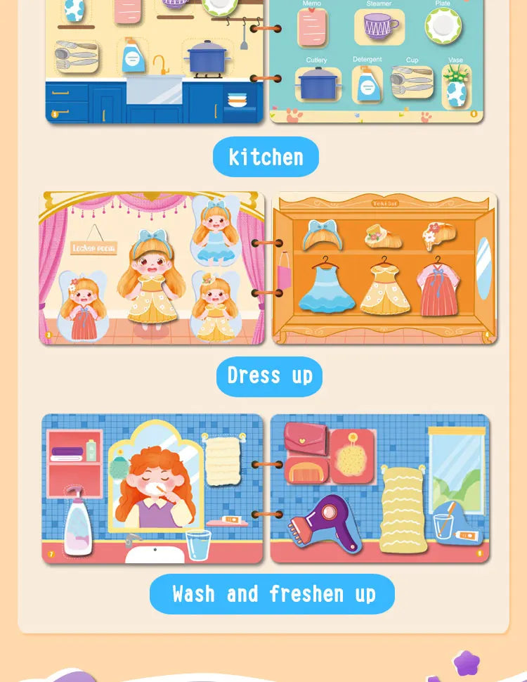 Montessori Busy Book – Early Learning Sticker Activity for Toddlers