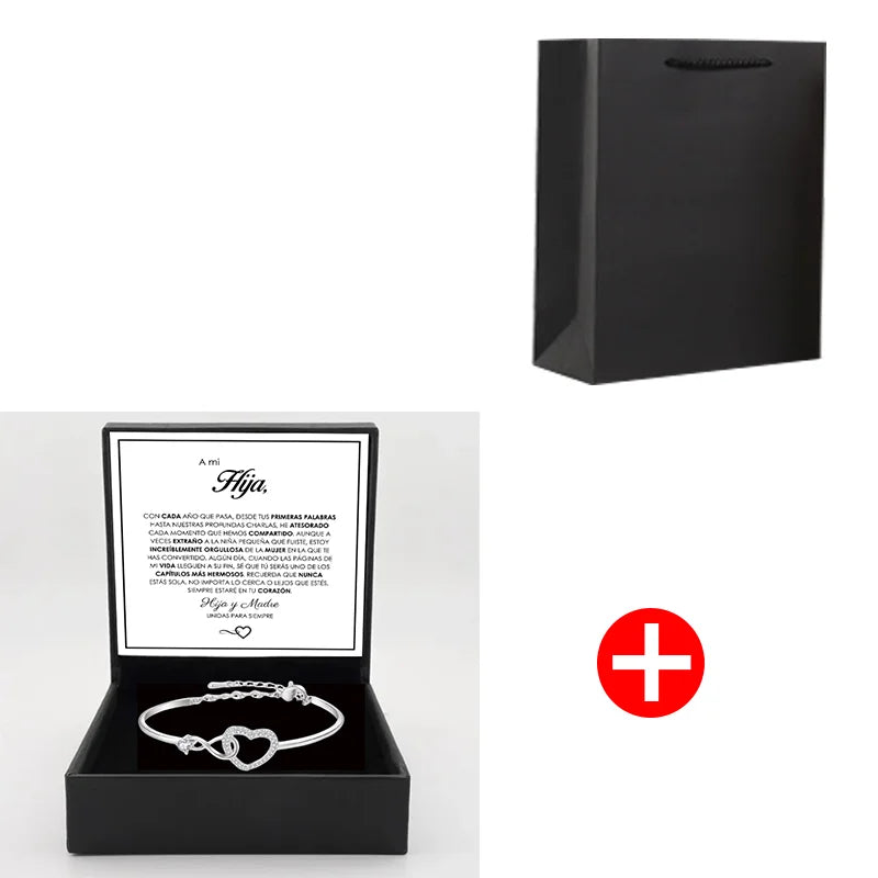 To My Daughter – Infinity Heart Bracelet with Gift Box