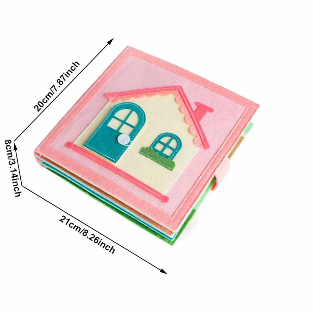 Montessori Quiet Book – Handmade Felt Busy Board for Travel & Learning