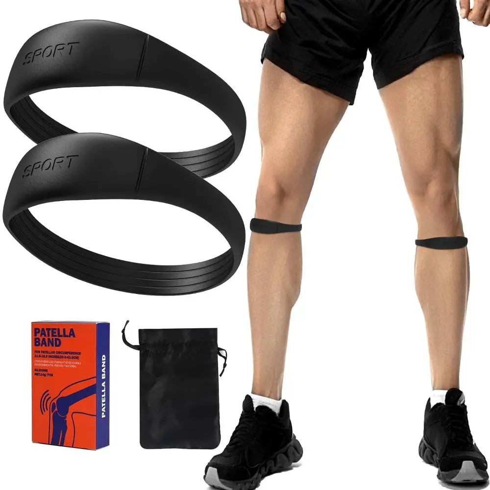 Silicone Patella Tendon Knee Straps Knee Support Knee Care Patella Knee Strap Fixed Protection Flexible Knee Sports Support Band