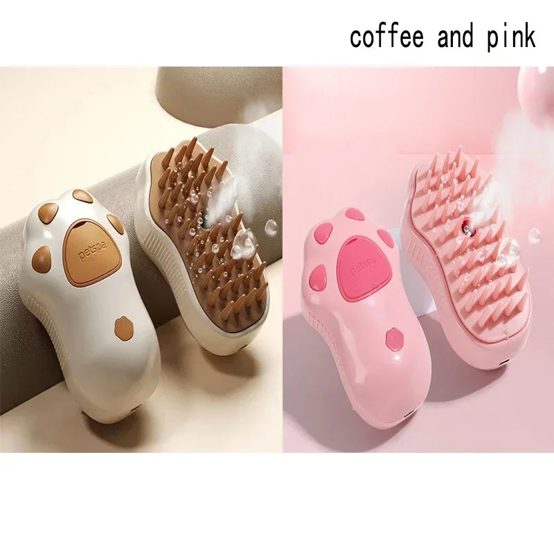 3-in-1 Steam Cat Brush – Grooming, Massage & Hair Removal