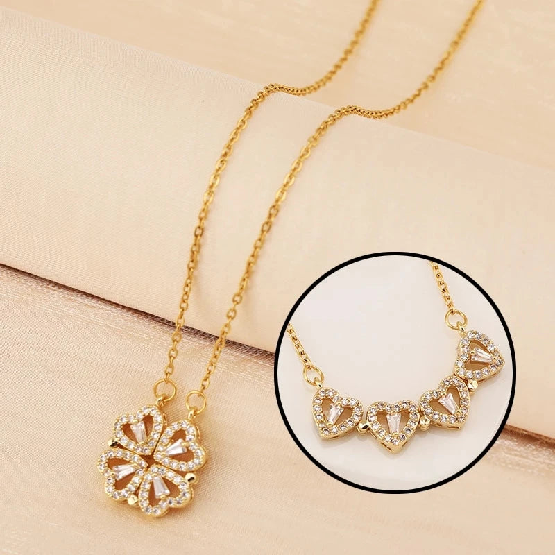 To My Daughter – Four-Leaf Clover Necklace with Eternal Rose Gift Box