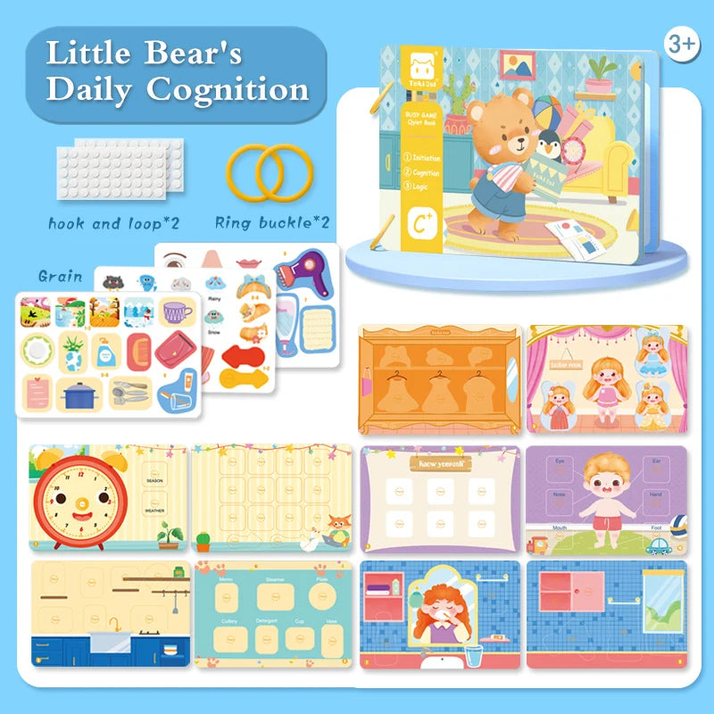 Montessori Busy Book – Early Learning Sticker Activity for Toddlers