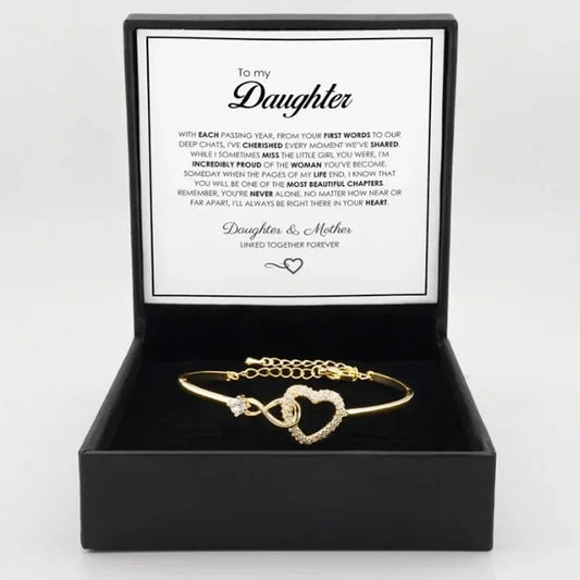 To My Daughter 2025 – Infinity Heart Bracelet