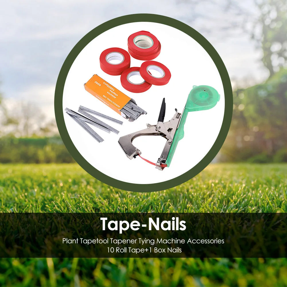 New Gardening High Quality Plant Branch Hand Tying Staples +Tapener +TapesBinding Machine Flower Vegetable Garden tapetool