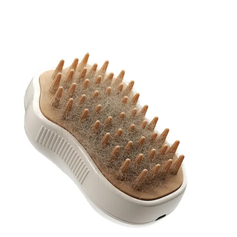 3-in-1 Steam Cat Brush – Grooming, Massage & Hair Removal