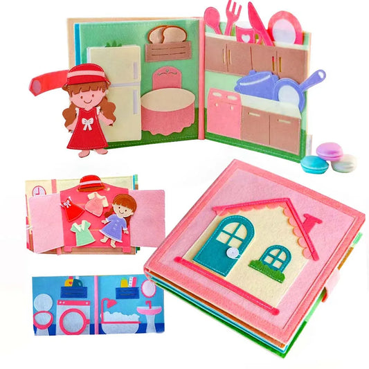 Montessori Quiet Book – Handmade Felt Busy Board for Travel & Learning