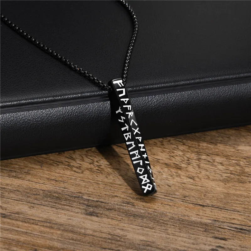 Viking Runes Valknut Necklace – Norse Mobius Pendant for Men & Boys