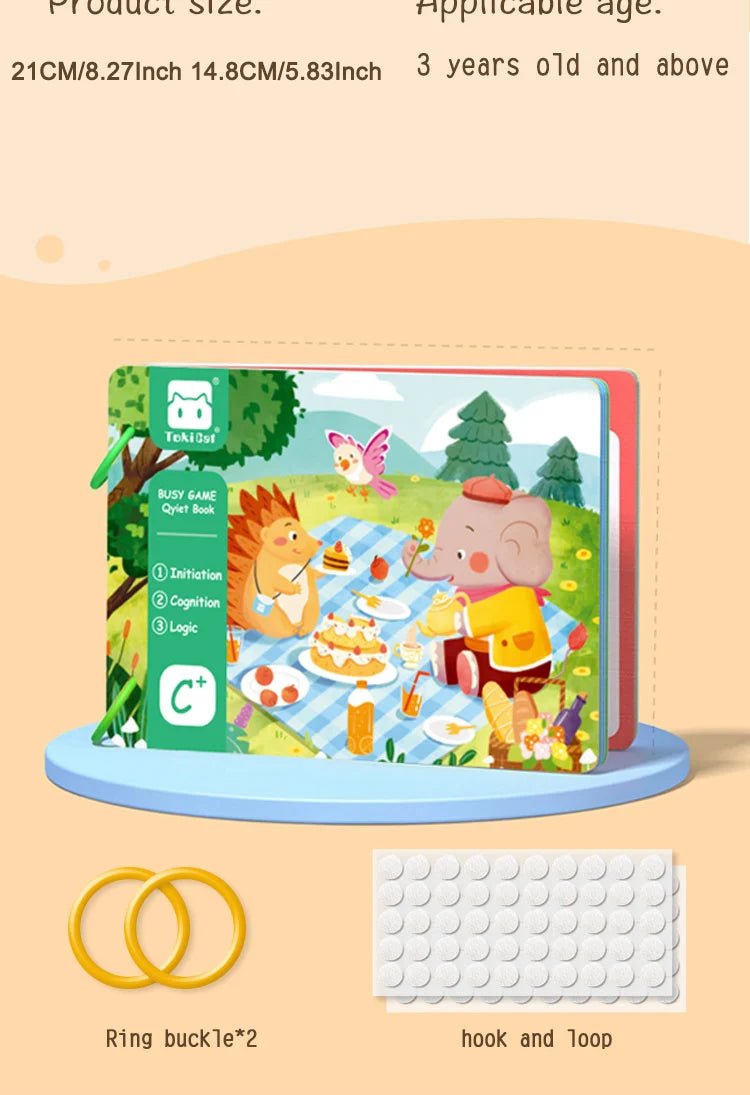 Montessori Busy Book – Early Learning Sticker Activity for Toddlers
