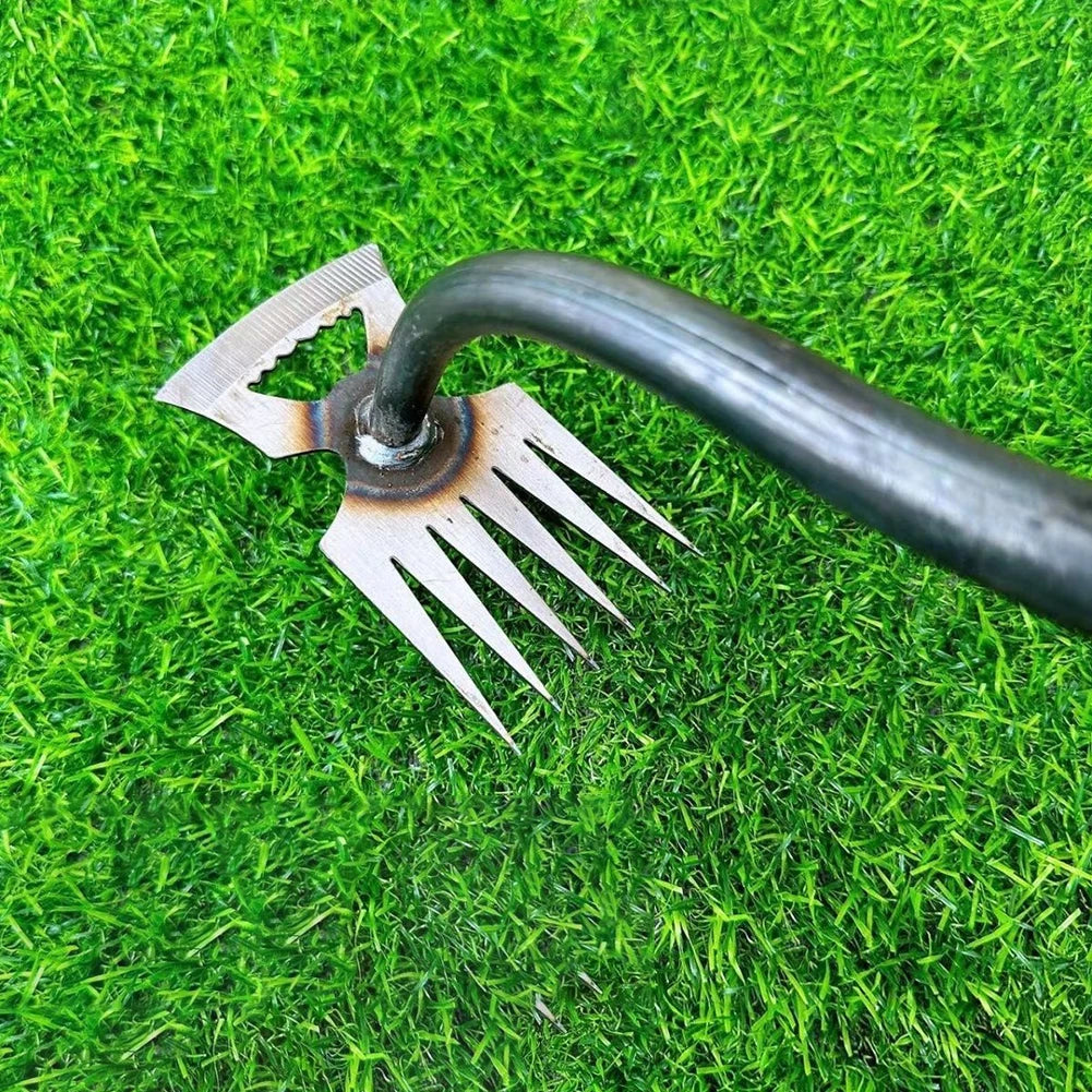 2-in-1 Manganese Steel Hand Weeder Multifunctional Garden Rake Agricultural Weed Puller Shovel Grass Rooting Soil Loosening Tool