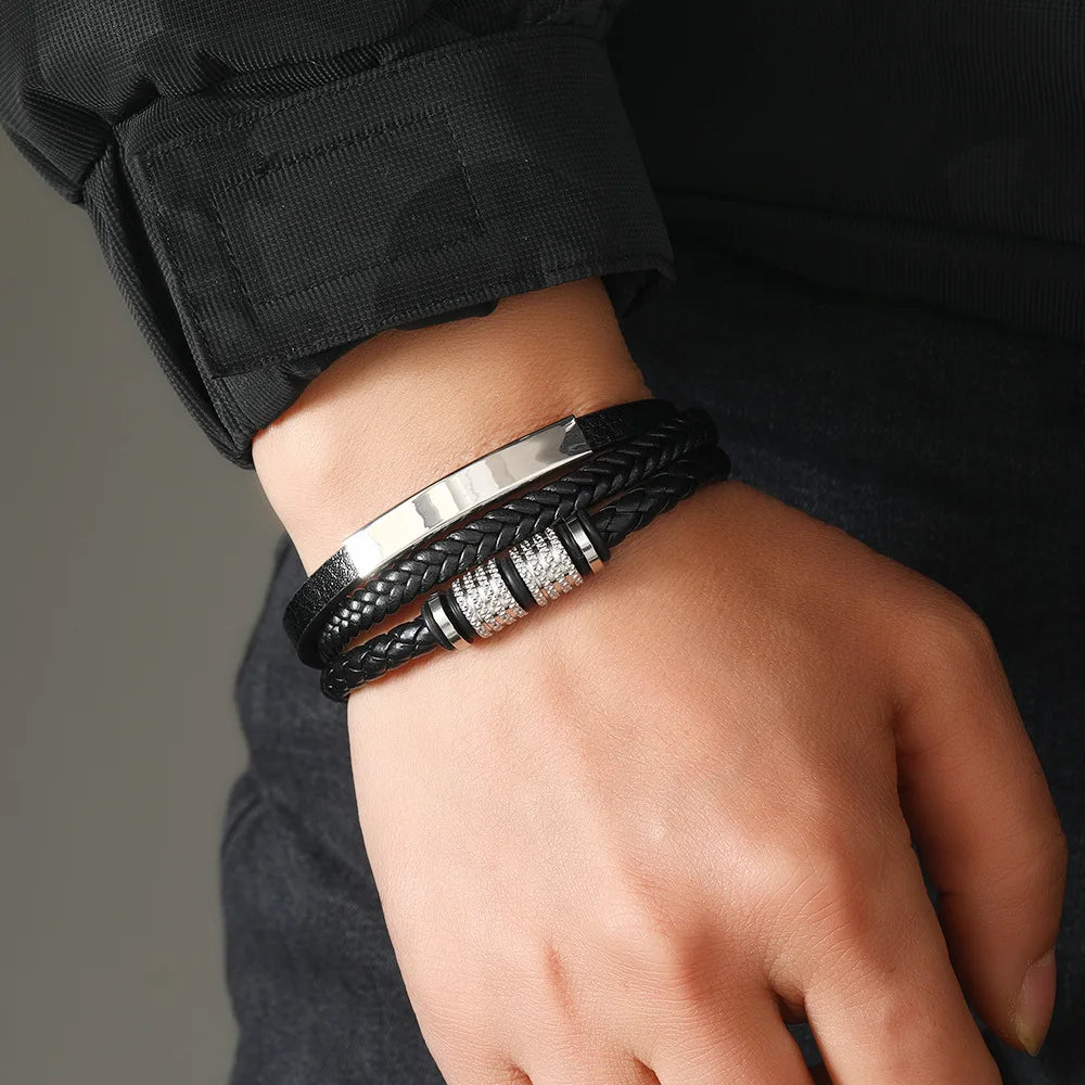 To My Son – Forever Linked Woven Leather Bracelet