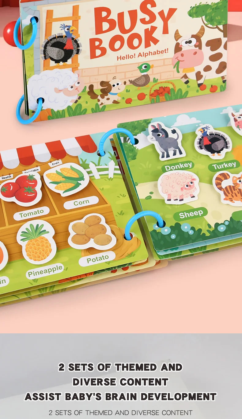 Montessori Quiet Book – My First Learning & Matching Game for Babies