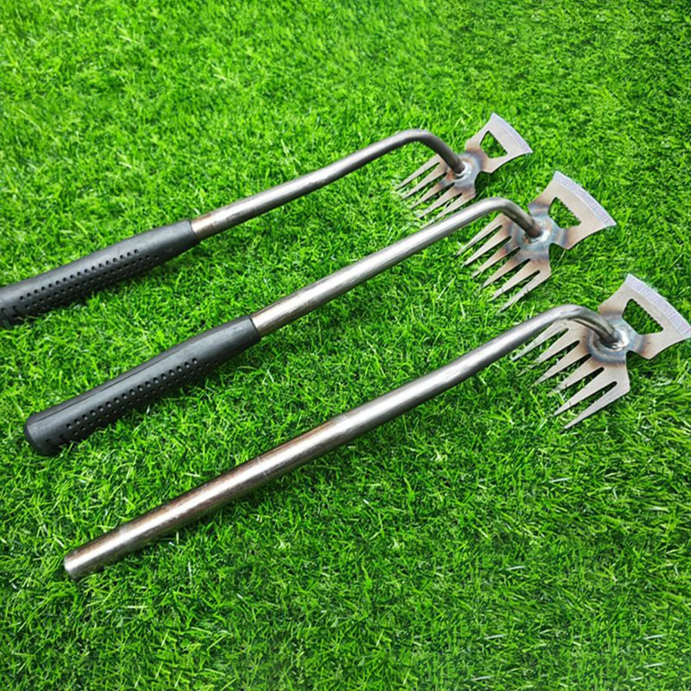2-in-1 Manganese Steel Hand Weeder Multifunctional Garden Rake Agricultural Weed Puller Shovel Grass Rooting Soil Loosening Tool