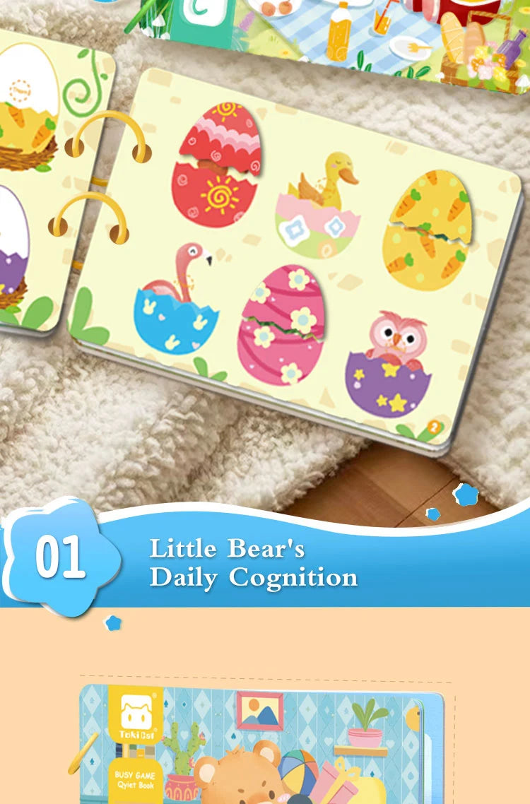 Montessori Busy Book – Early Learning Sticker Activity for Toddlers