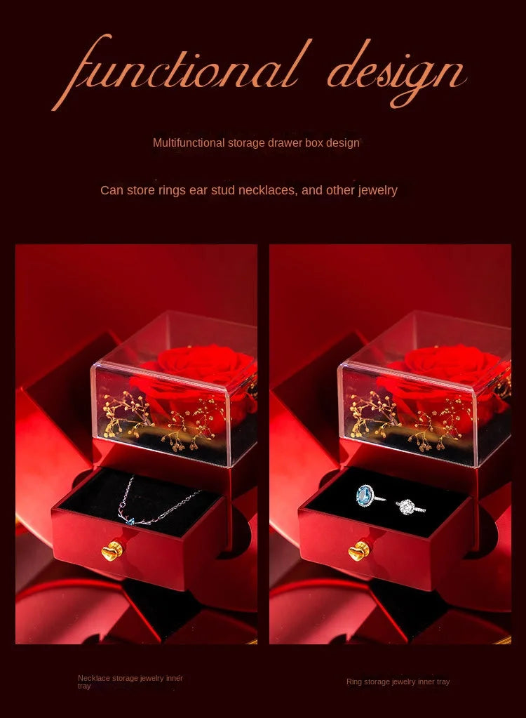 To My Daughter – Four-Leaf Clover Necklace with Eternal Rose Gift Box