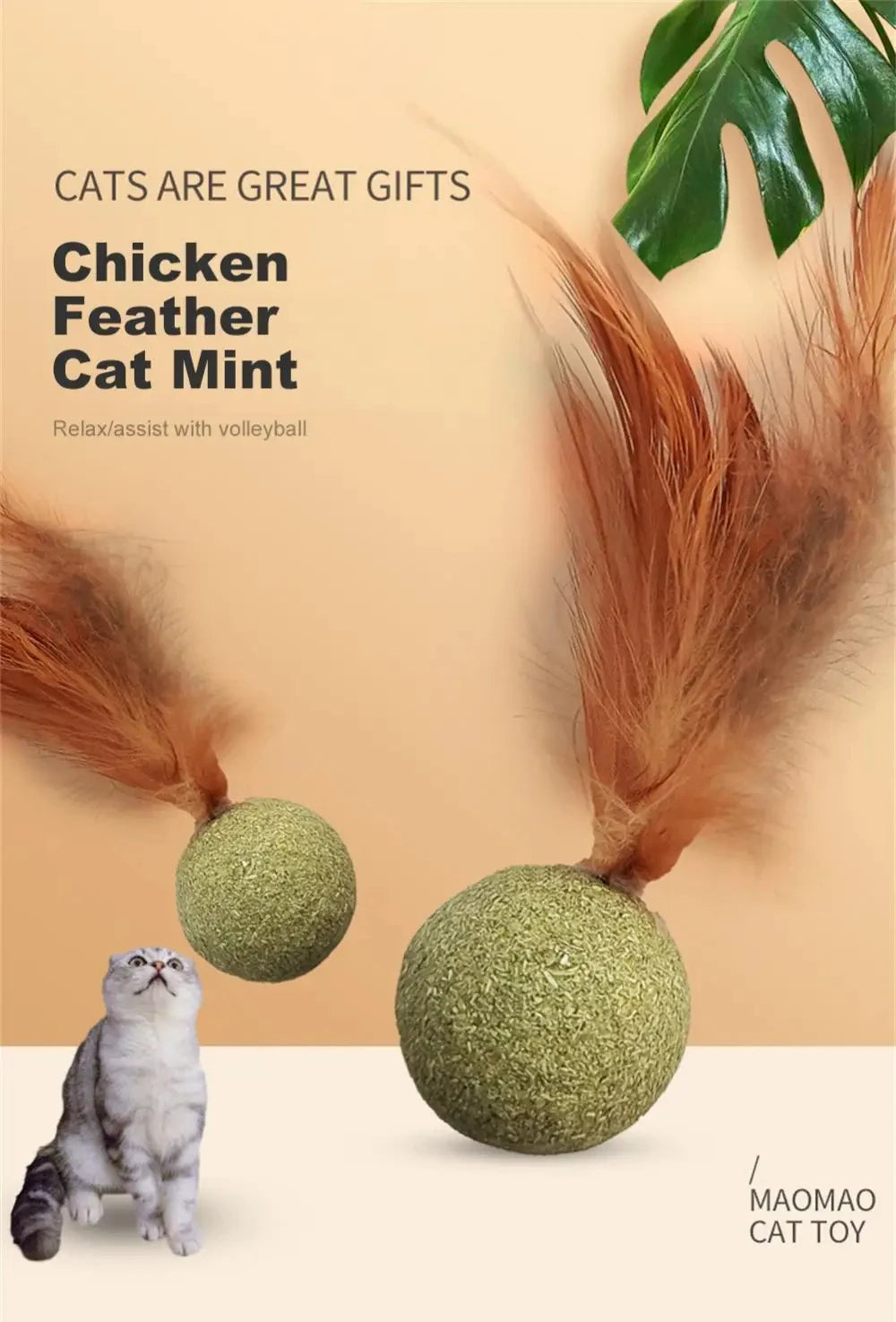 Edible Catnip Ball – Fun & Teeth Cleaning Toy for Cats