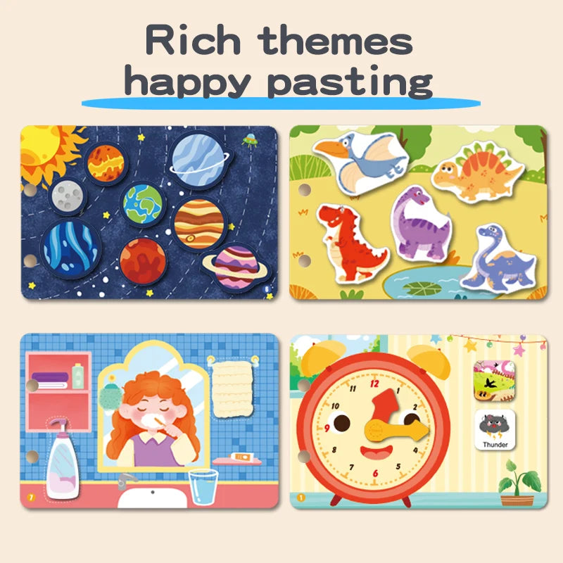 Montessori Busy Book – Early Learning Sticker Activity for Toddlers