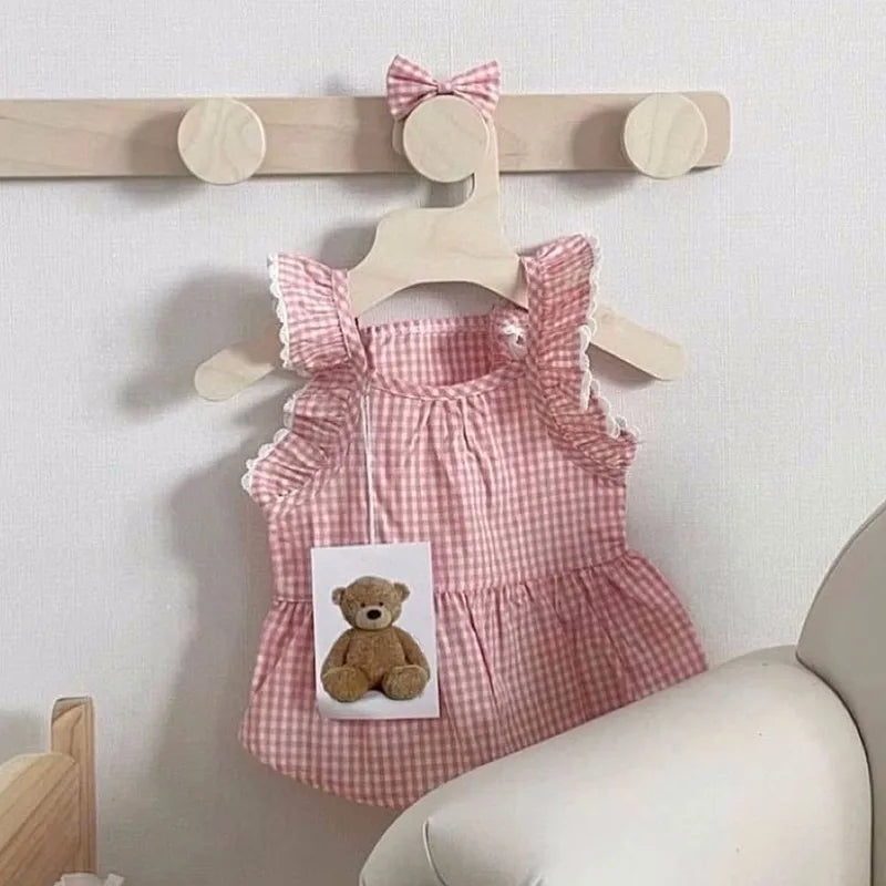 Winter Dog Princess Dress Set – Bow & Clip Included
