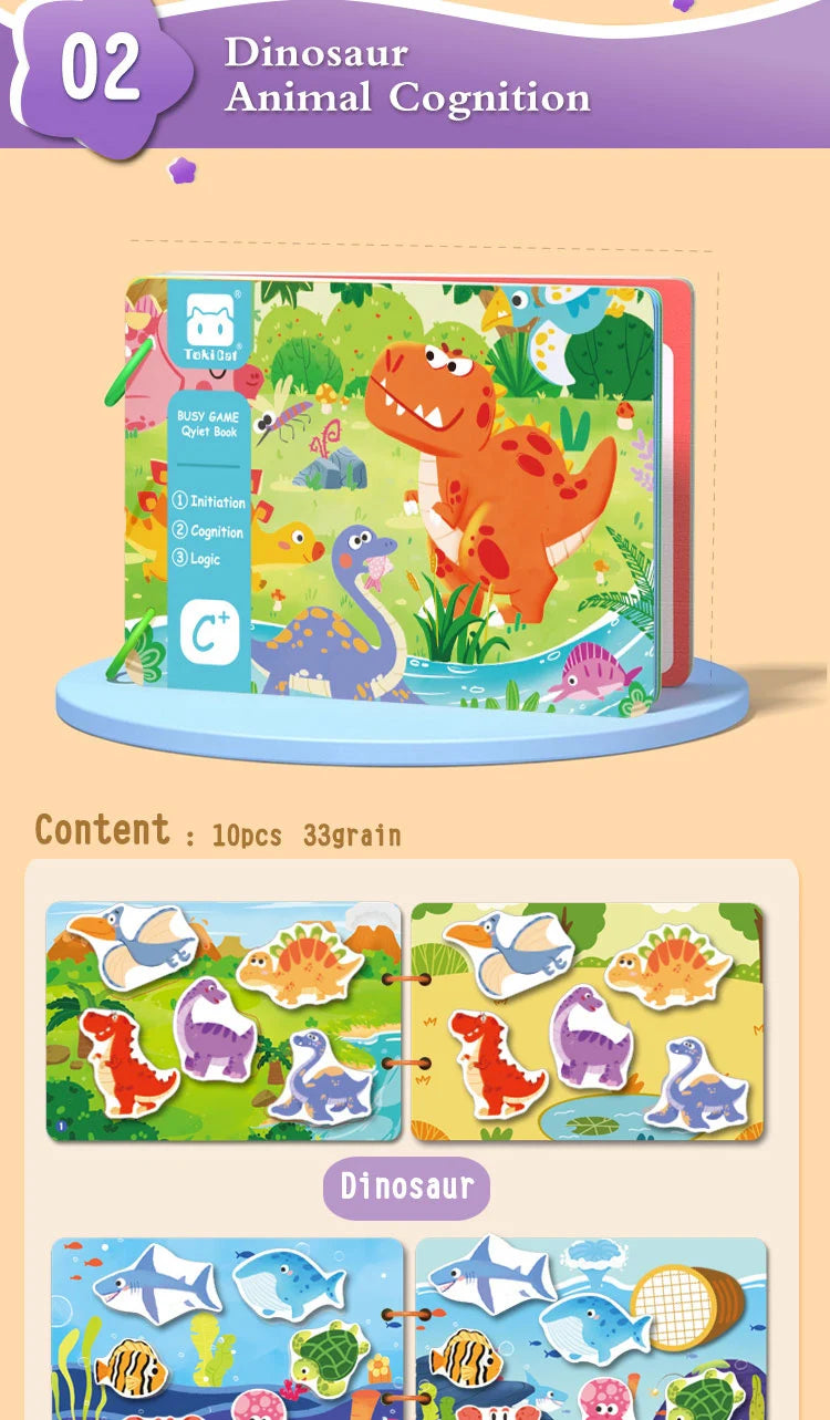 Montessori Busy Book – Early Learning Sticker Activity for Toddlers
