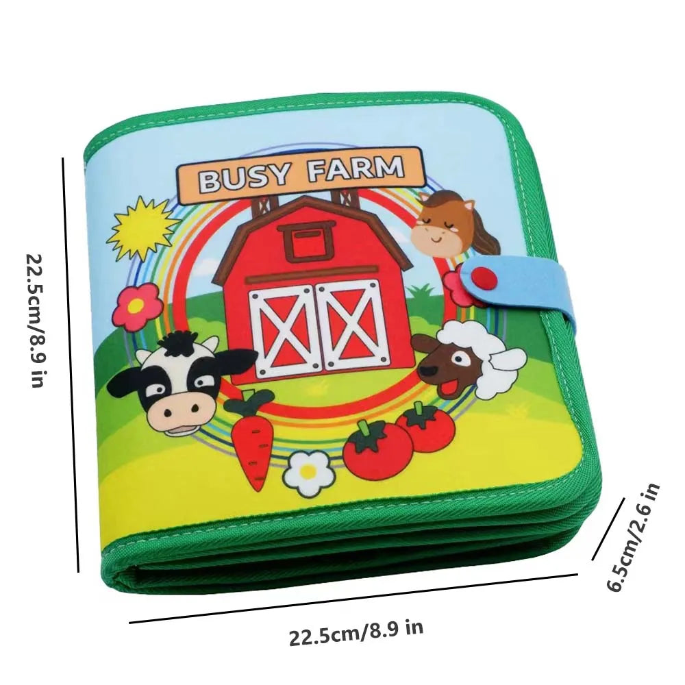 Montessori Busy Book – 3D Felt Activity Book for Toddlers & Preschoolers