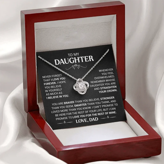 To My Daughter – Lucky Clover Necklace from Dad with Gift Box