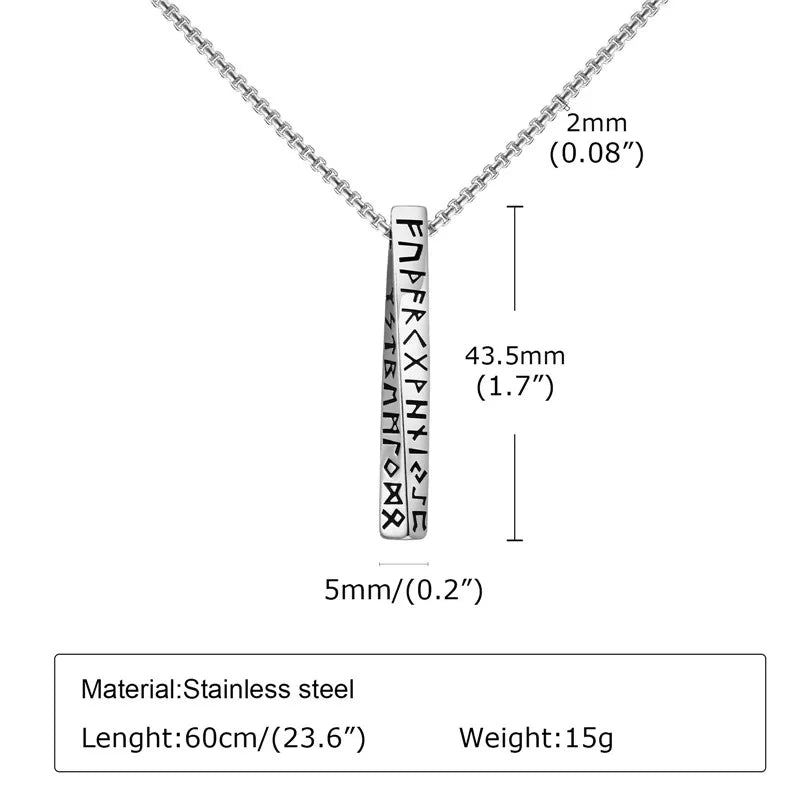 Viking Runes Valknut Necklace – Norse Mobius Pendant for Men & Boys