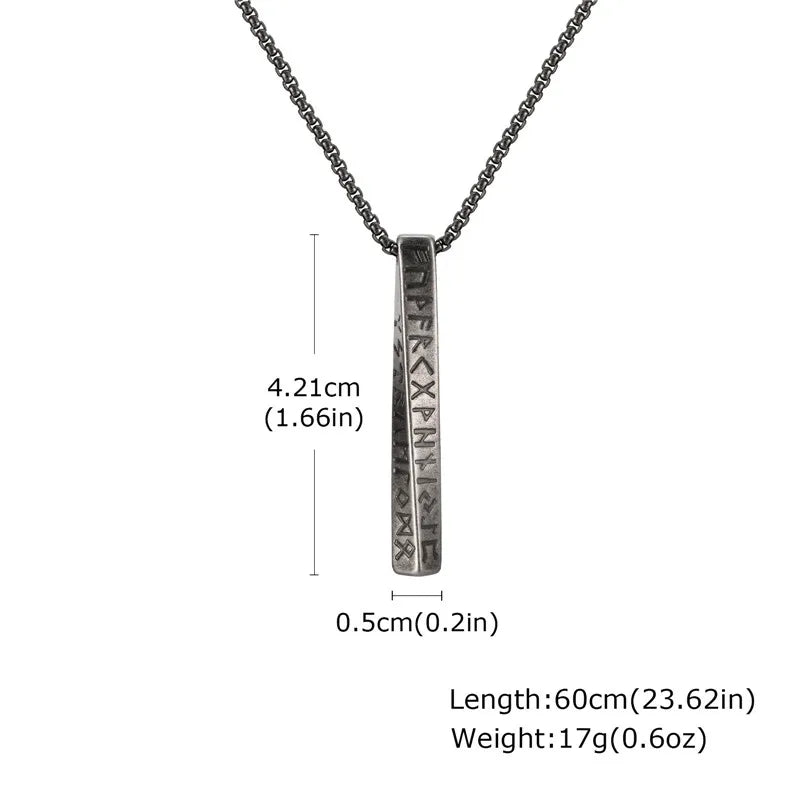 Viking Runes Valknut Necklace – Norse Mobius Pendant for Men & Boys