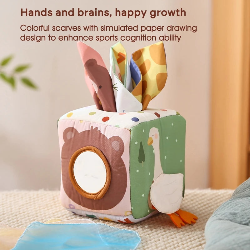 Montessori Magic Tissue Box – Soft Sensory Toy for Babies
