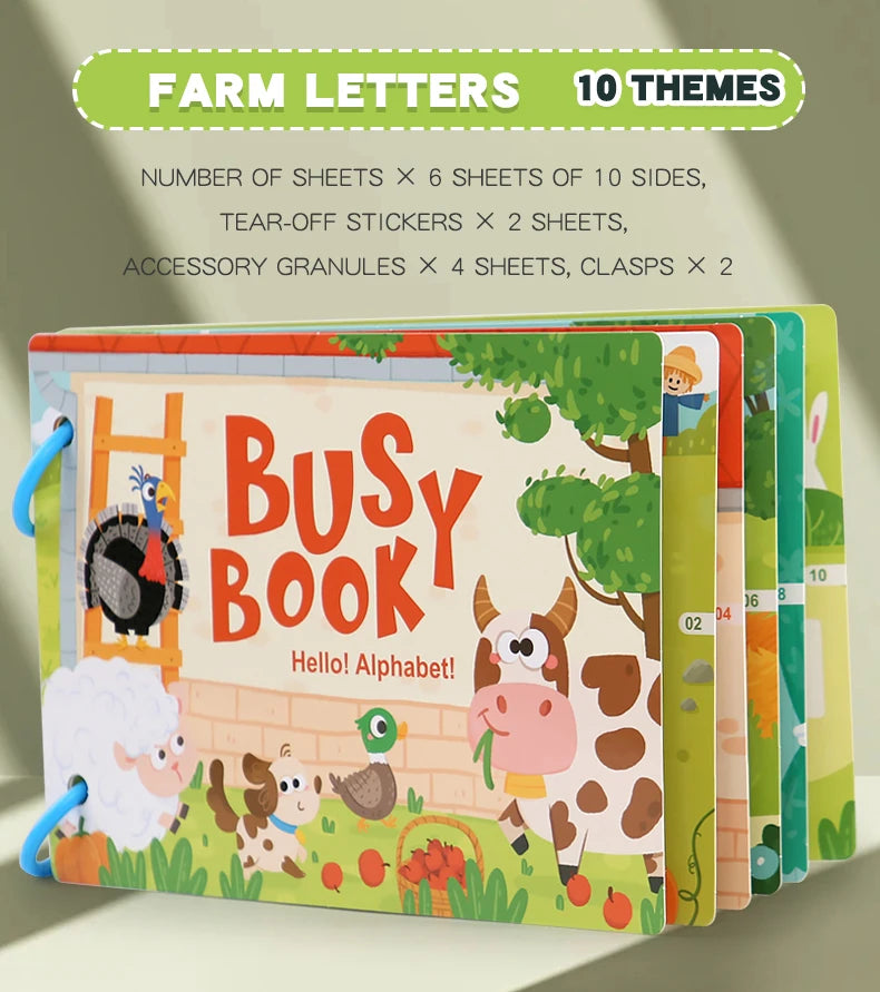 Montessori Quiet Book – My First Learning & Matching Game for Babies