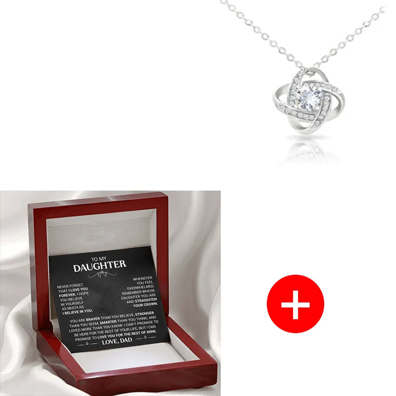 To My Daughter – Lucky Clover Necklace from Dad with Gift Box