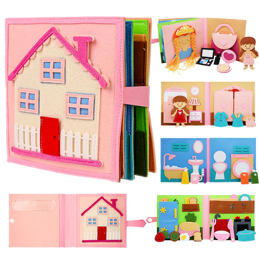 Montessori Busy Book – 3D Felt Activity Book for Toddlers & Preschoolers