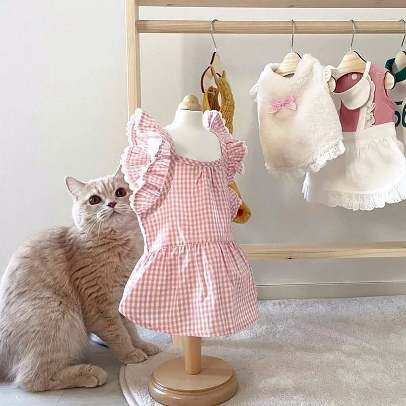 Winter Dog Princess Dress Set – Bow & Clip Included