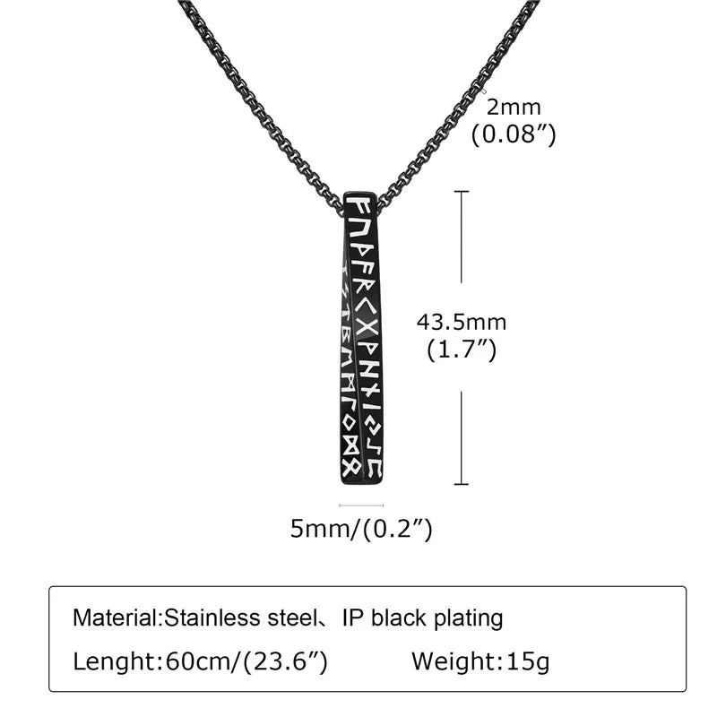 Viking Runes Valknut Necklace – Norse Mobius Pendant for Men & Boys