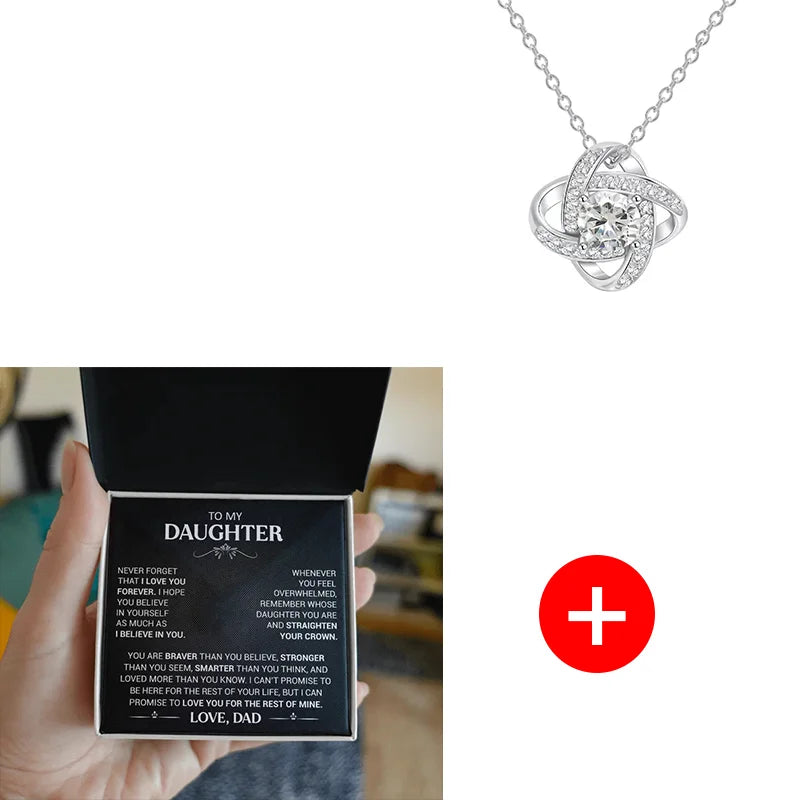 To My Daughter – Lucky Clover Necklace from Dad with Gift Box