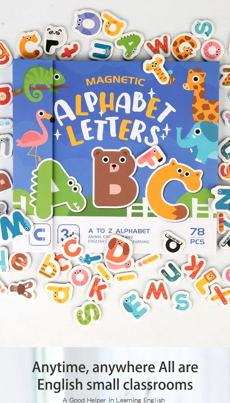 Montessori Quiet Book – Magnetic Letter Spelling & Puzzle Game for Kids