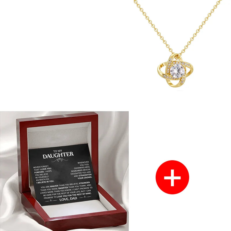 To My Daughter – Lucky Clover Necklace from Dad with Gift Box