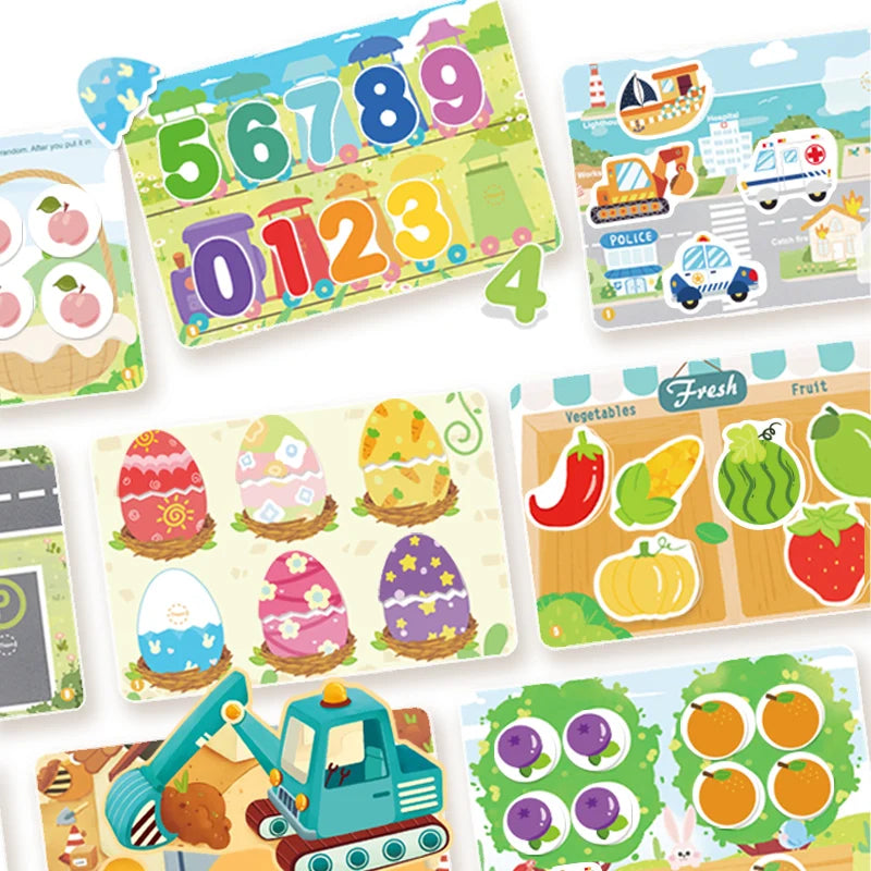 Montessori Busy Book – Early Learning Sticker Activity for Toddlers