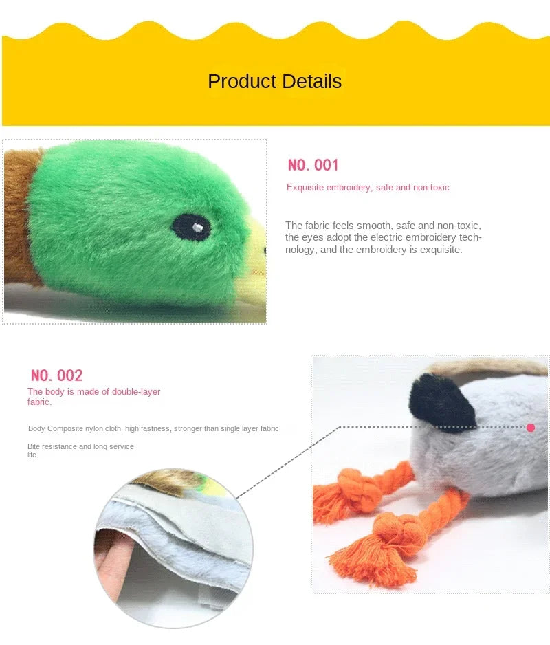 Squeaky Plush Duck Toy for Dogs