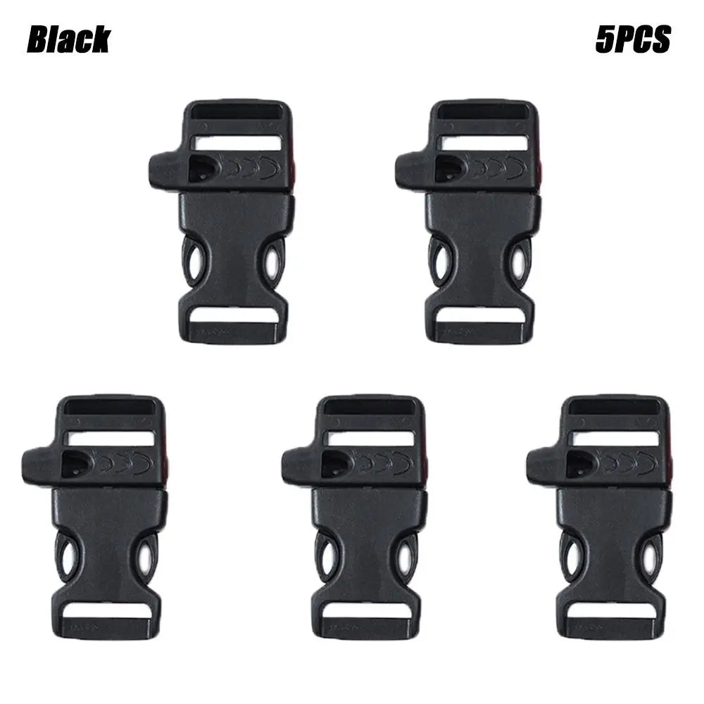 5PCS 20mm Side Release Buckle Curved Emergency Survival Whistle Buckle 550 Paracord Bracelet Strap Buckles Backpack Parts Tool