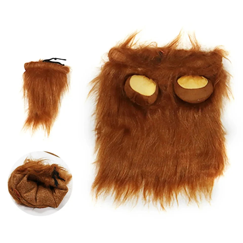 Lion Mane Dog Costume – Realistic Wig with Ears