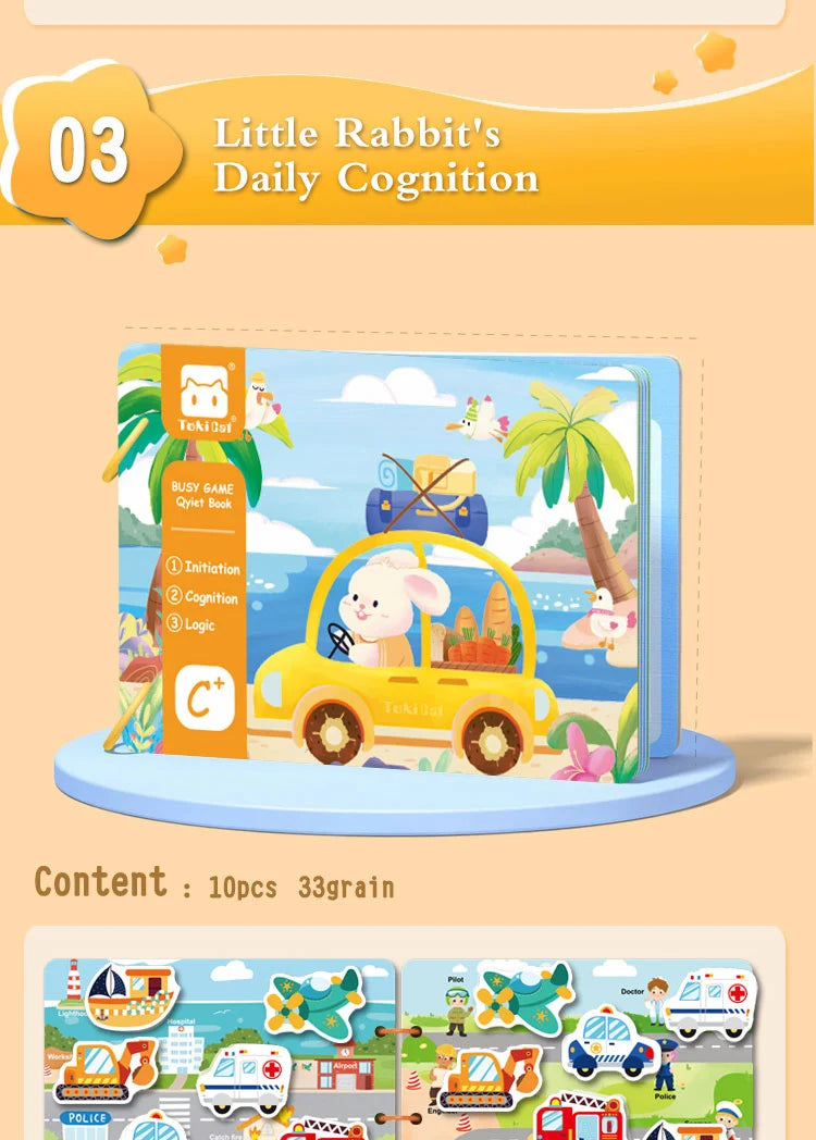 Montessori Busy Book – Early Learning Sticker Activity for Toddlers