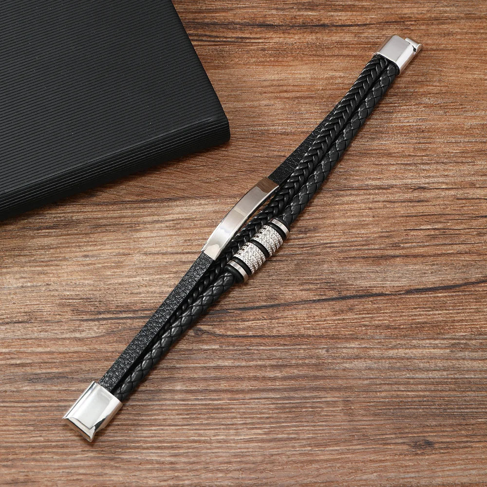 To My Son – Forever Linked Woven Leather Bracelet