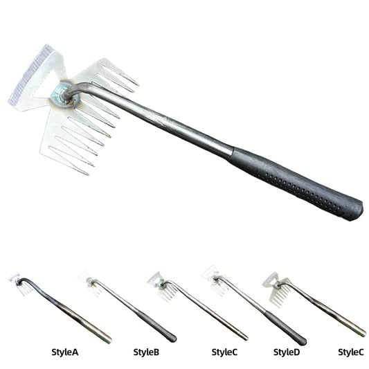 2-in-1 Manganese Steel Hand Weeder Multifunctional Garden Rake Agricultural Weed Puller Shovel Grass Rooting Soil Loosening Tool