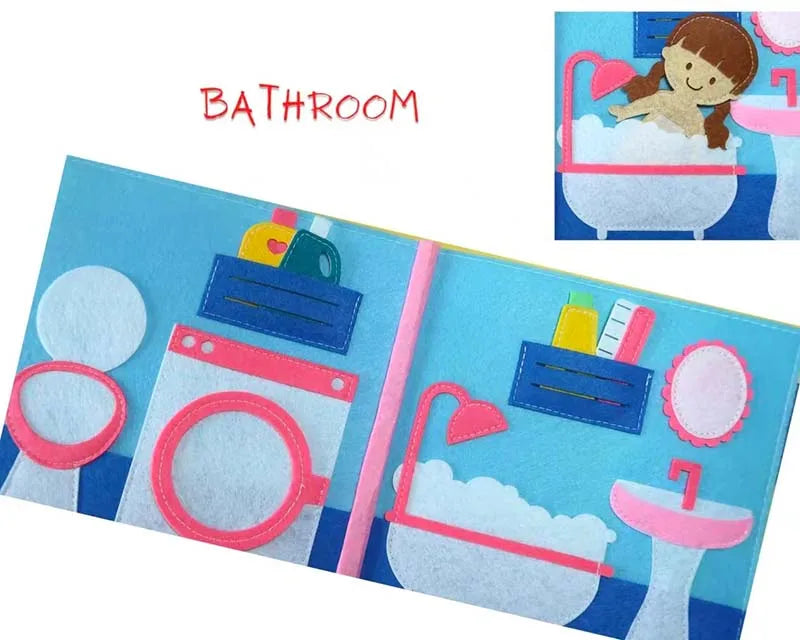 Montessori Quiet Book – Handmade Felt Busy Board for Travel & Learning