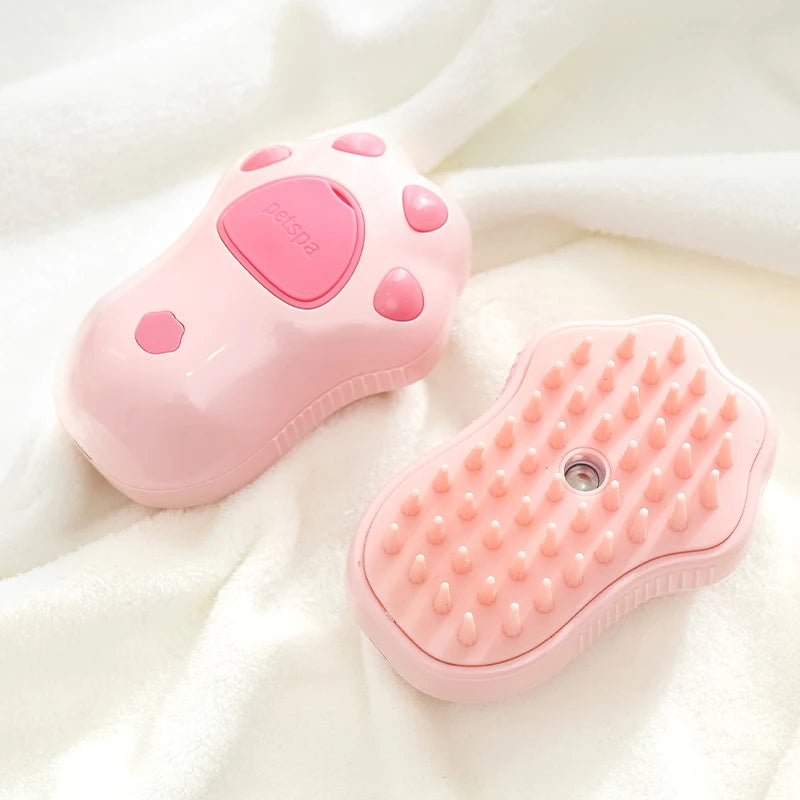 3-in-1 Steam Cat Brush – Grooming, Massage & Hair Removal